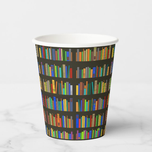Bücherregale Design Paper Cup Pappbecher (Vorderseite)