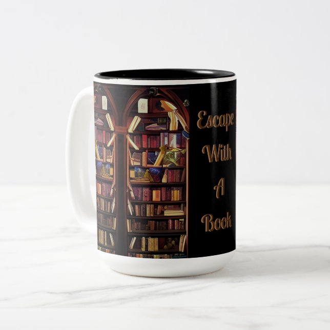 Bücherregale für Bücher Zweifarbige Tasse (Vorderseite Links)