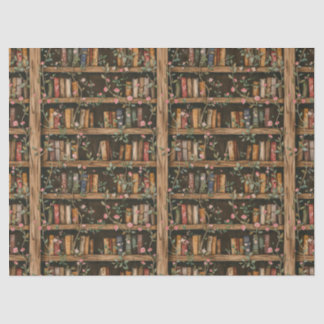 Bücherregale mit blühenden Reben Seidenpapier