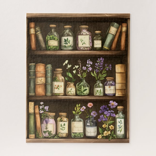 Bücherregale und Kräuterbücher Puzzle (Vertikal)