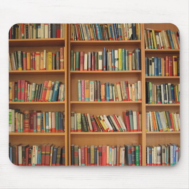Bücherregalhintergrund Mousepad (Vorne)
