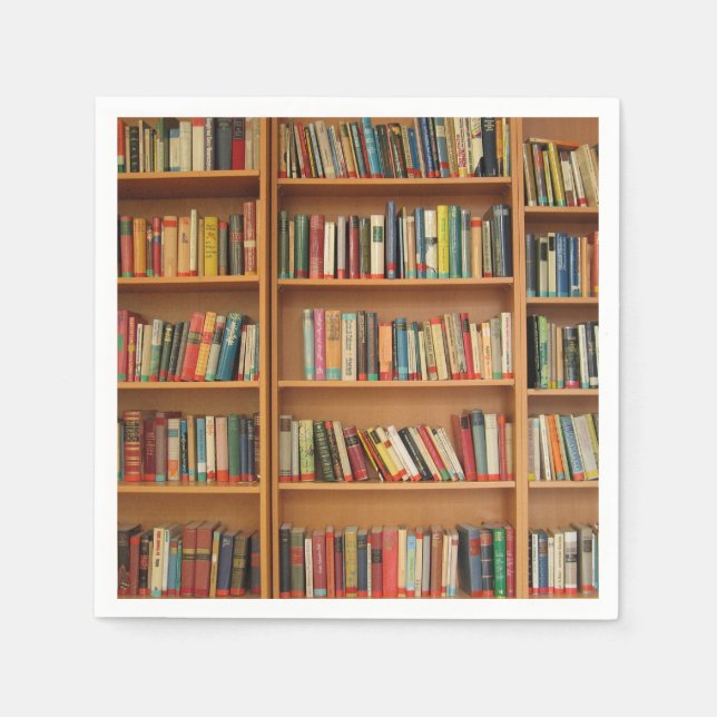 Bücherregalhintergrund Serviette (Vorderseite)