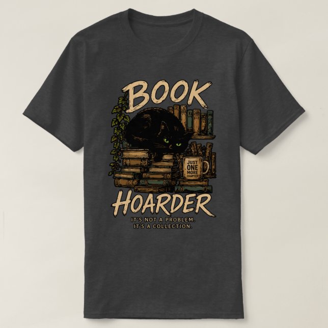 Büchersammler-Katzen-Kollektion T-Shirt (Design vorne)