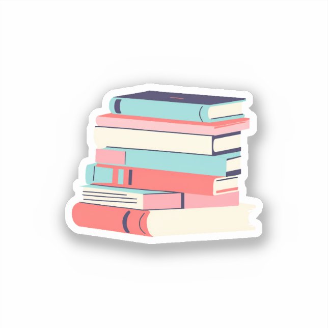 Bücherstapel Aufkleber (Vorderseite)