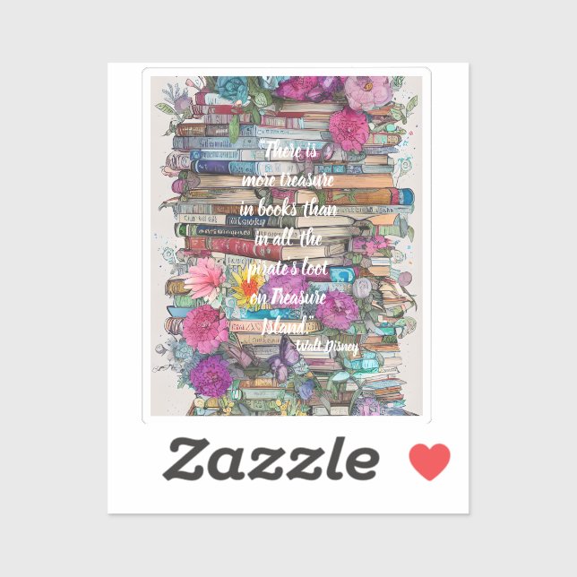 Bücherstapel Aufkleber (Blatt)