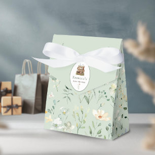 Bücherstapel Babydusche Wasserfarbe, Wildblume Geschenkschachtel
