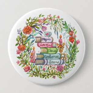 Bücherstapel Button