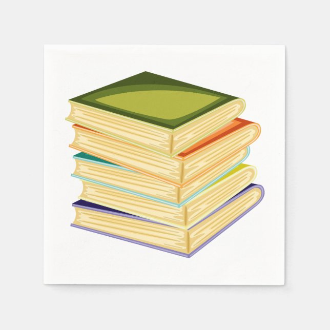 Bücherstapel Napkins Serviette (Vorderseite)