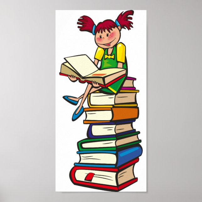 Bücherstapel Poster (Vorne)