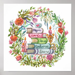 Bücherstapel Poster