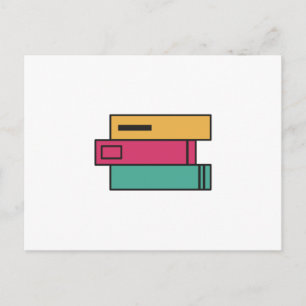 Bücherstapel Postkarte