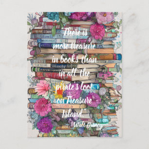 Bücherstapel Postkarte