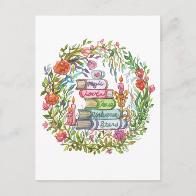 Bücherstapel Postkarte (Vorderseite)