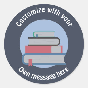 Bücherstapel Runder Aufkleber