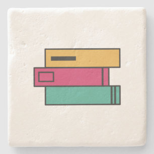 Bücherstapel Steinuntersetzer
