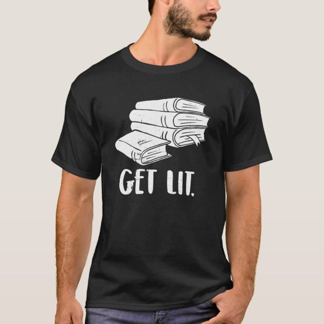 Bücherstapel T-Shirt (Vorderseite)