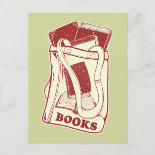 Büchertüte I Liebe zu lesen Postkarte