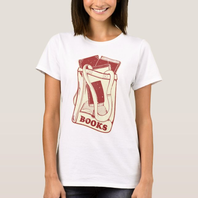 Büchertüte I Liebe zu lesen T-Shirt (Vorderseite)
