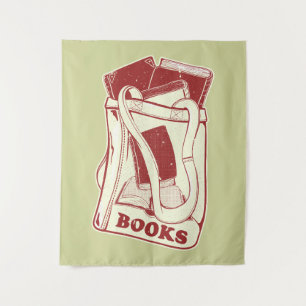 Büchertüte I Liebe zu lesen Wandteppich