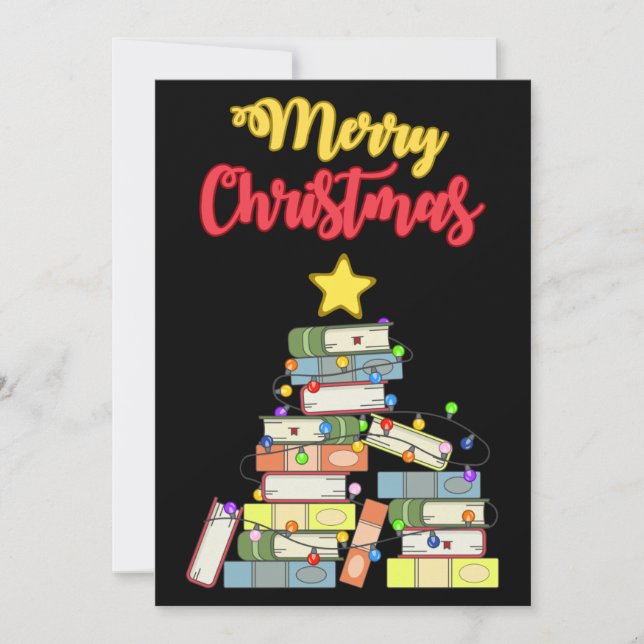 Bücherweihnachtsbaum I Einladung (Vorderseite)