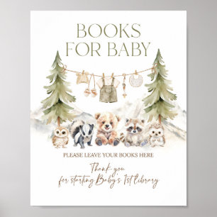Bücherwunsch Waldabenteuer Junge Baby Shower Poster