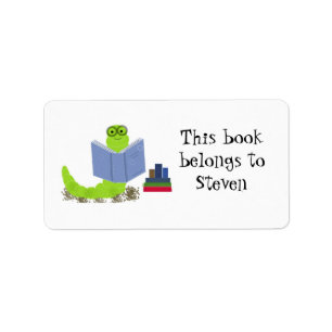 Bücherwurm Adressaufkleber