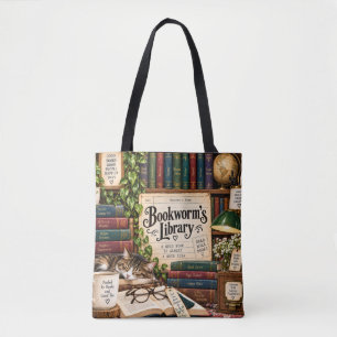 Bücherwurm-Bibliotheks-Tasche