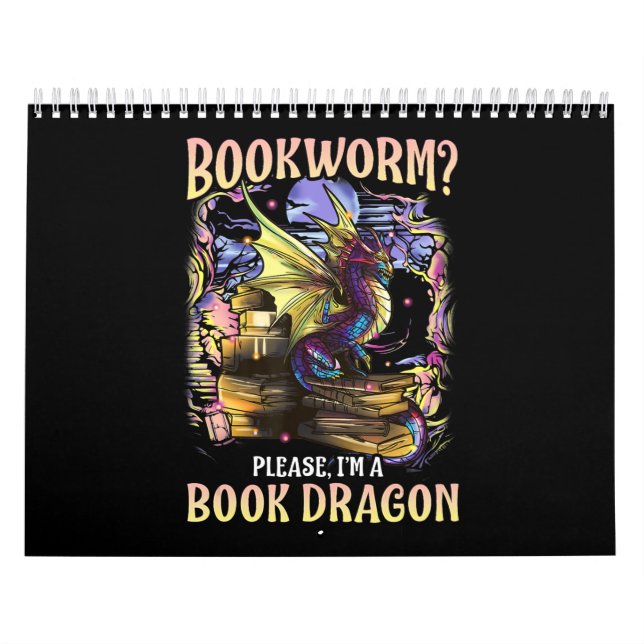 Bücherwurm bitte einen Buchdrachen mit Lesefähigke Kalender (Titelbild)