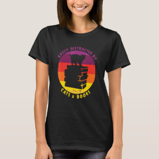 Bücherwurm Buch Katze  Leicht Ablenkbar Durch Katz T-Shirt