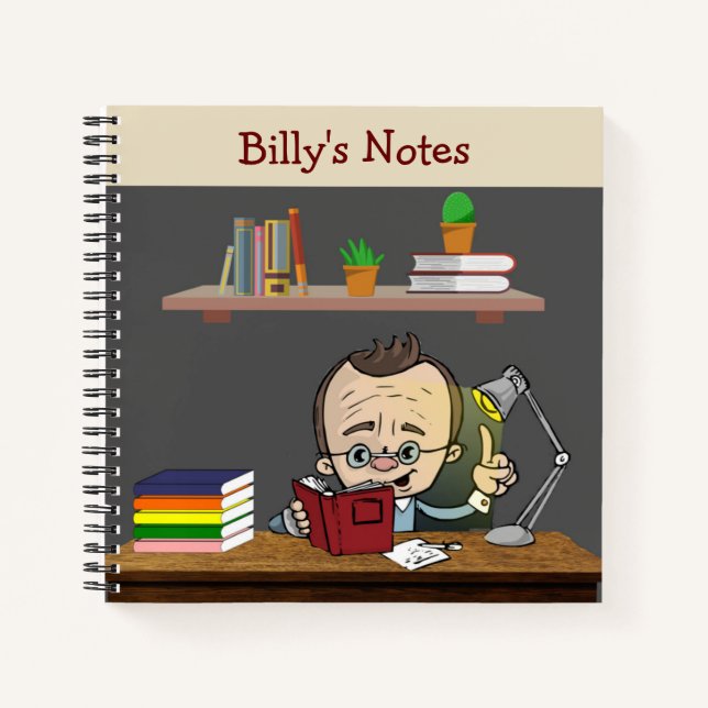 Bücherwurm Buddy Notizbuch - Süßes Geschenk für Le (Vorderseite)
