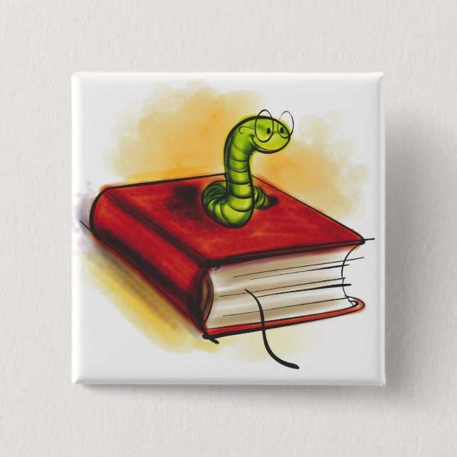 Bücherwurm Button (Vorderseite)
