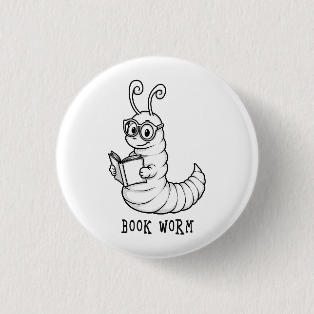 Bücherwurm Button (Vorderseite)