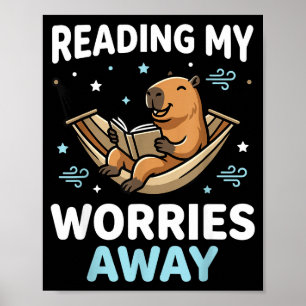 Bücherwurm Capybara Buch - lesende Männer Frauen K Poster