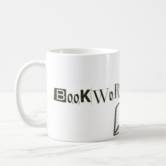 Bücherwurm-Energie-Tasse Kaffeetasse (Links)