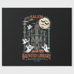 Bücherwurm Halloween-Shirt Verzauberte Bibliothek Geschenkpapier