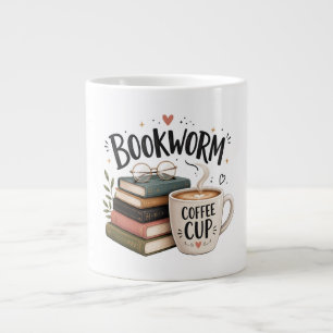 Bücherwurm-Kaffeeliebhaber-Tasse Jumbo-Tasse