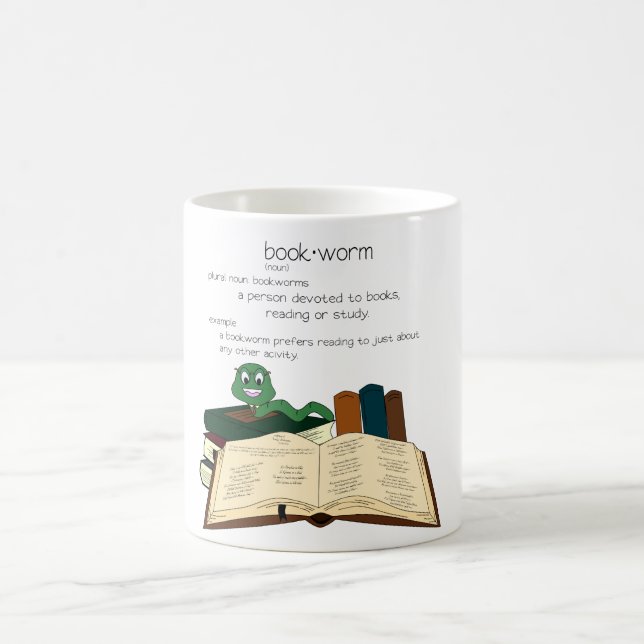 Bücherwurm Kaffeetasse (Mittel)