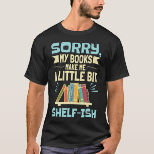 Bücherwurm-Lesemonat Lustige Bücherregal-Wortspiel T-Shirt