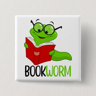 Bücherwurm-Lesen Button