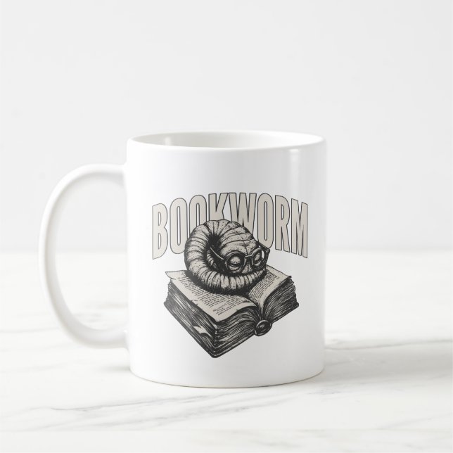 Bücherwurm Lesespass Klassischer Becher Kaffeetasse (Links)