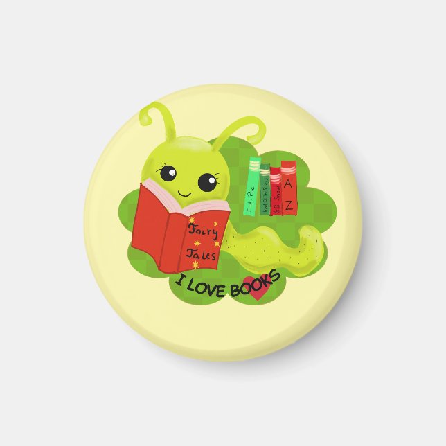 Bücherwurm Magnet (Vorne)