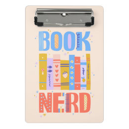 Bücherwurm-Mini-Clipboard – Farbdesign für Bücherl Mini Klemmbrett