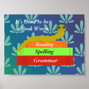 Bücherwurm Poster