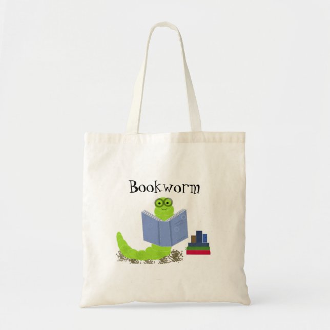 Bücherwurm Tragetasche (Vorne)