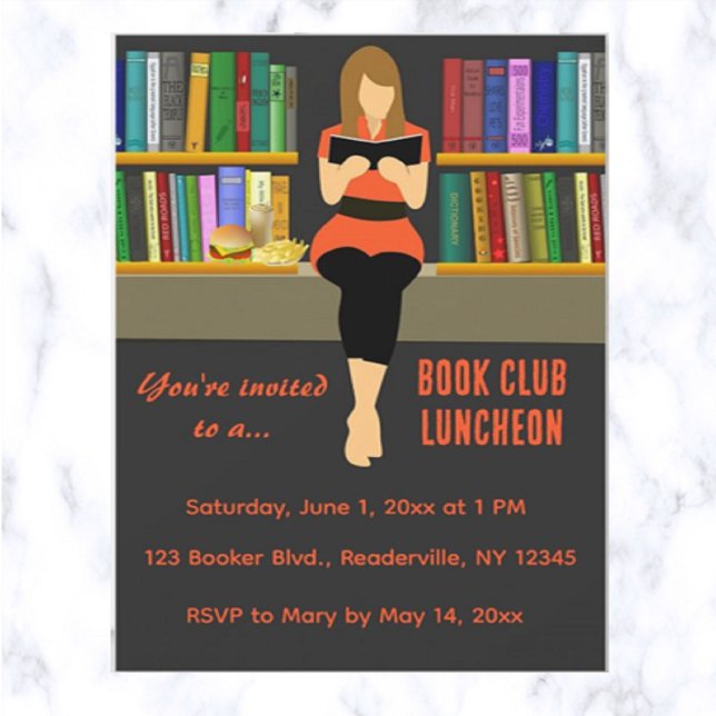 Buchhalle Club Luncheon Einladung (Getting together with bookclub friends? This is a great invitation for your event!)