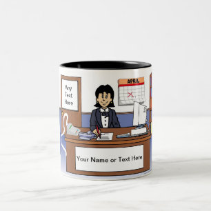 Buchhalter — Cartoon Zweifarbige Tasse