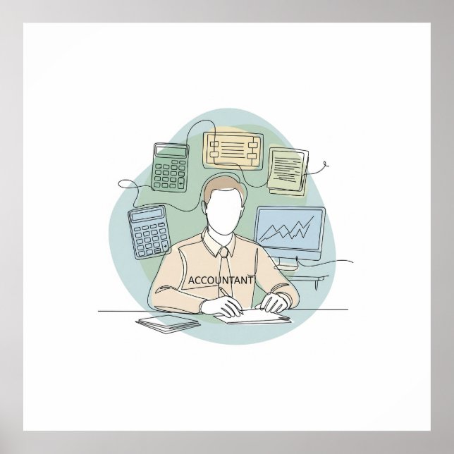 Buchhalter, einfache, minimale Kunst in einer Reih Poster (Vorne)