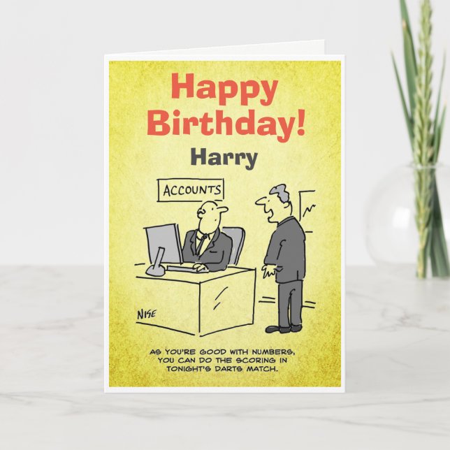 Buchhalter eingeladen, ein Darts Match zu bewerten Dankeskarte (Vorderseite)