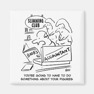 Buchhalter Karos in einem Slimming Club Magnet