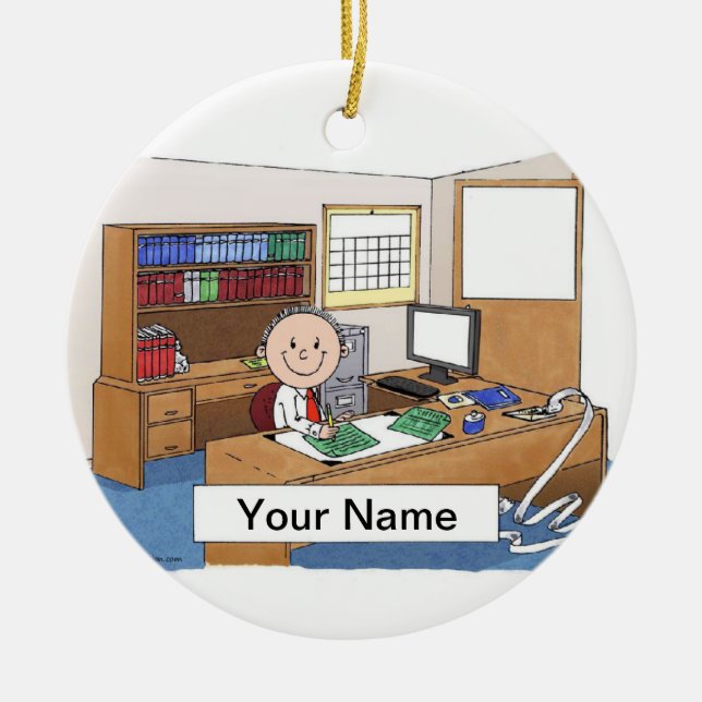 Buchhalter - männlich keramik ornament (Vorne)